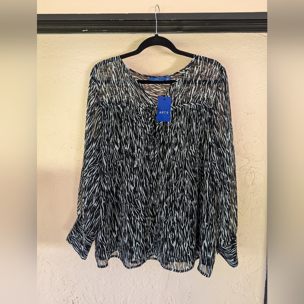 Apt.9 XL Chiffon Blouse